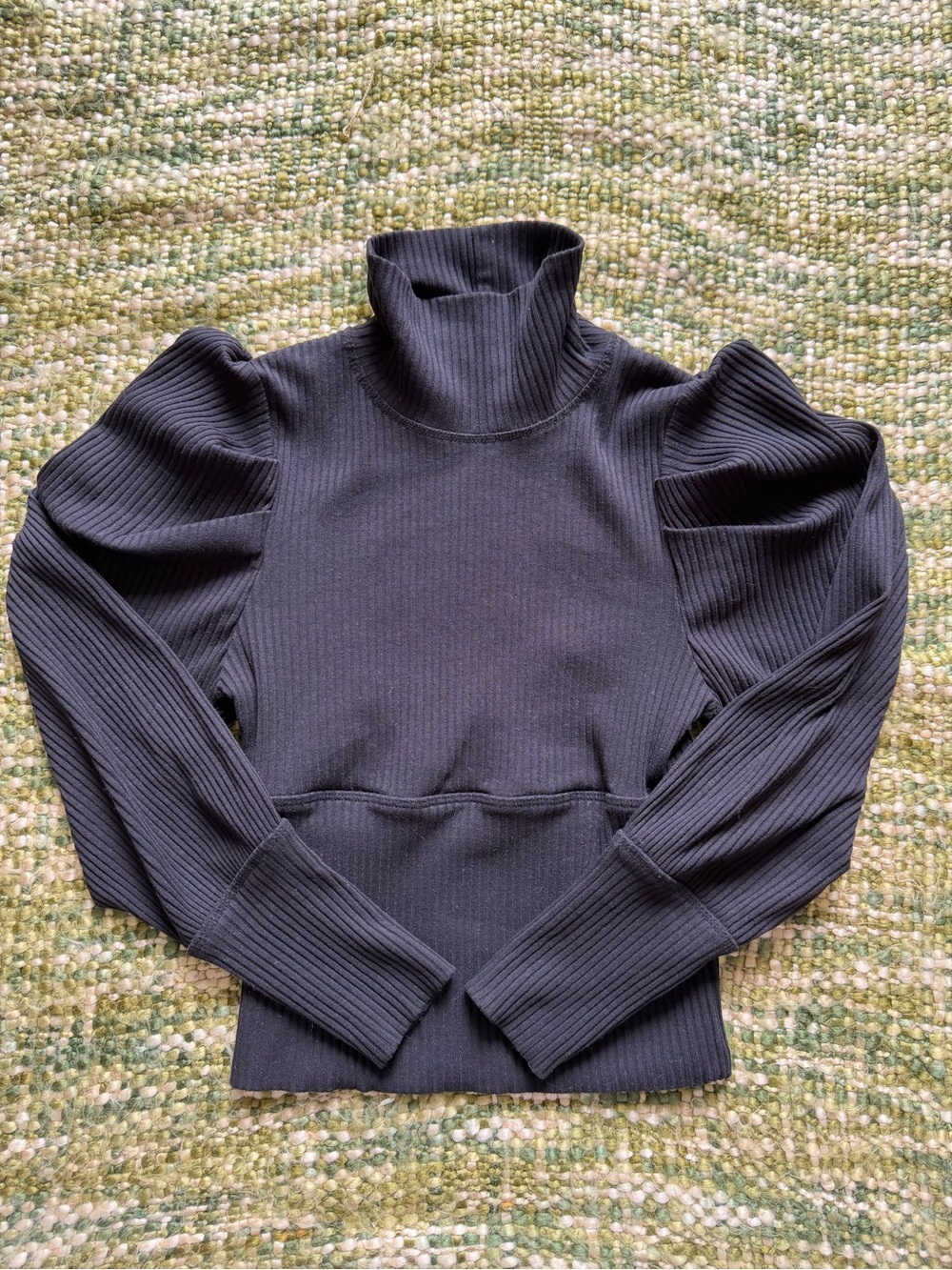 New Free People Womens Black Cotton Blend Ribbed Long Sleeve Pullover Sweater Xs - Picture 4 of 7